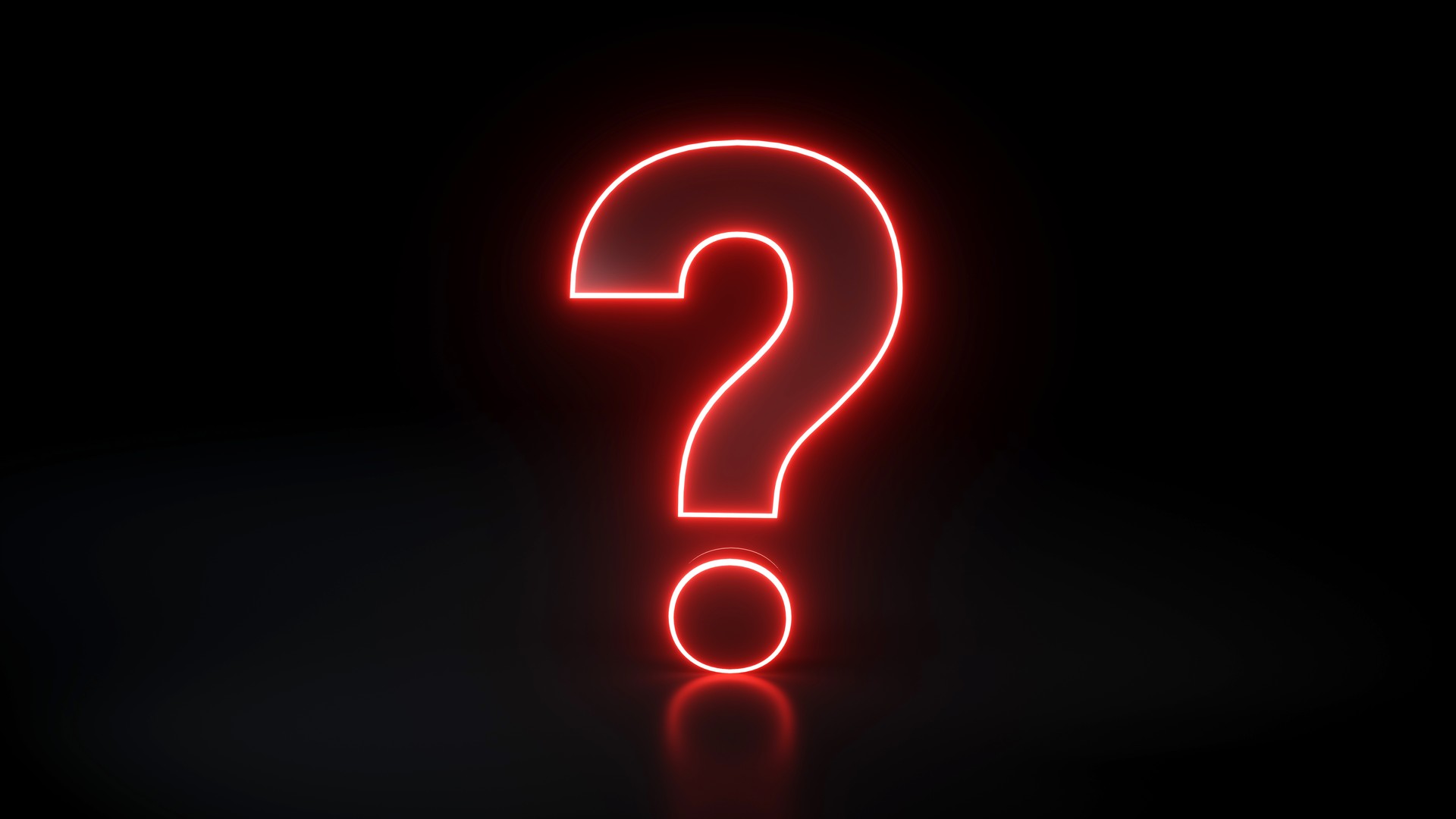 Question Mark Sign Icon With Red Neon Light